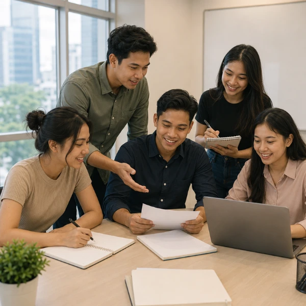 Calon pekerja Indonesia yang mempersiapkan diri untuk bekerja di luar negeri bersama Internusa Human Capital